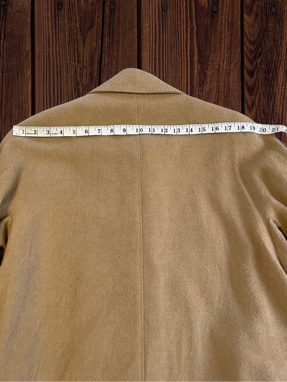 FLEURETTE Vintage 90s 100% Camel Hair Coat Jacket USA Union Tan Sz 12 Mid Length - Picture 11 of 16